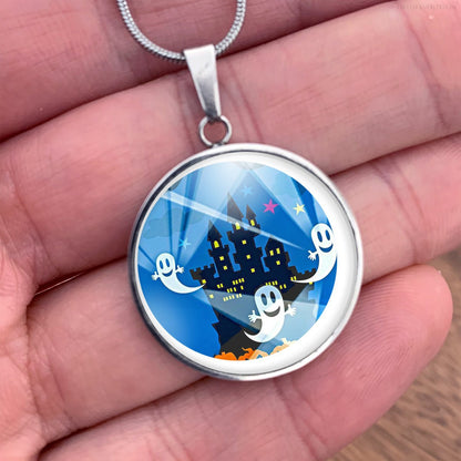 Happy ghosts Halloween necklace