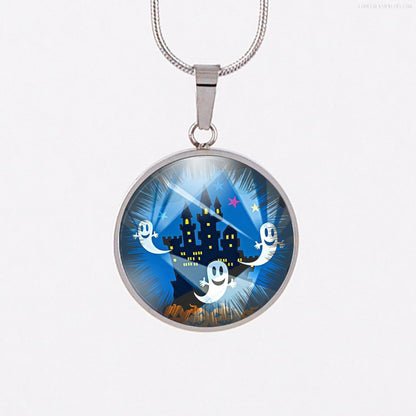 Happy ghosts halloween necklace