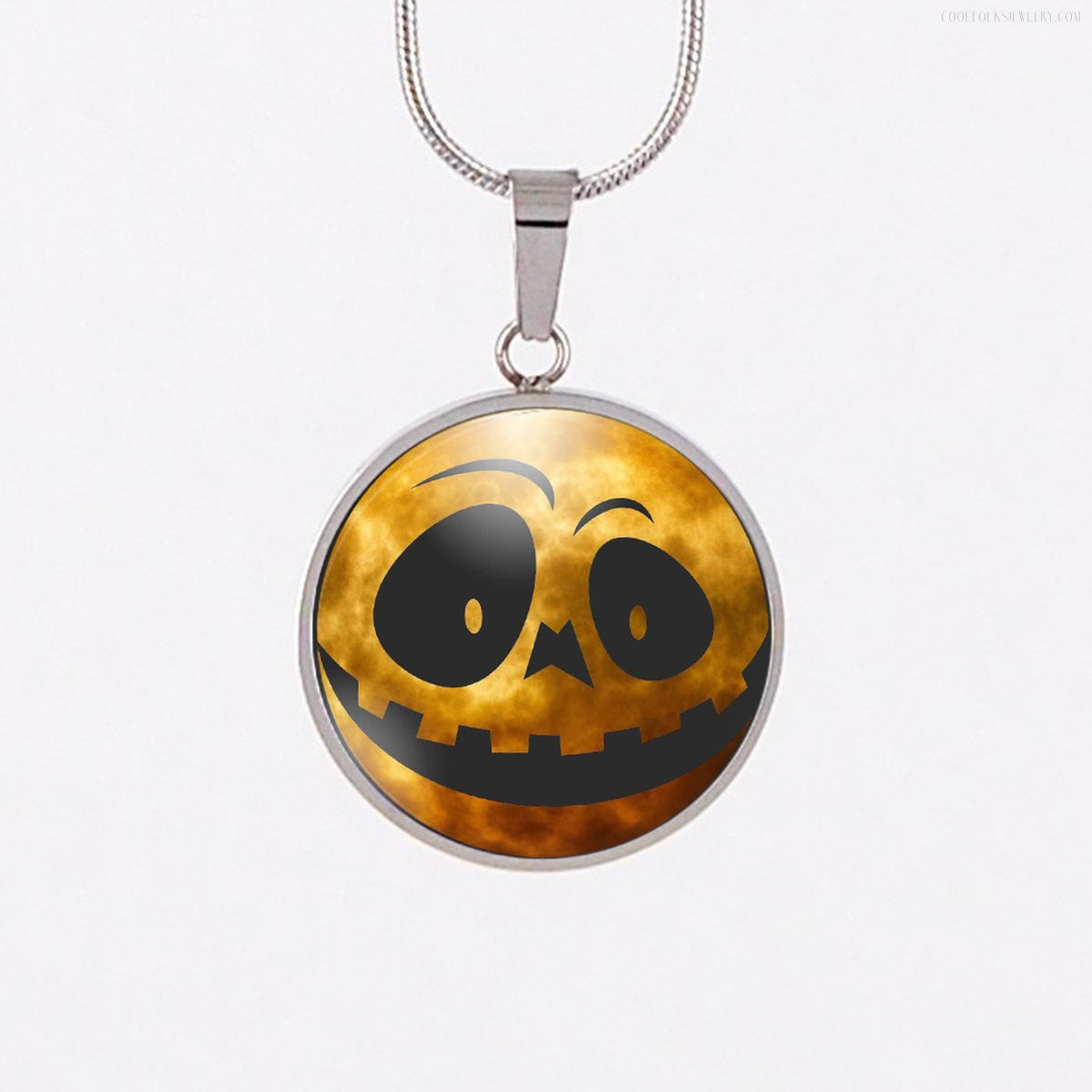 jack o lantern in the Halloween night necklace