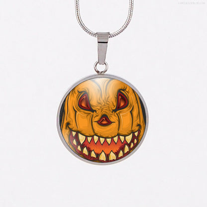 Halloween Jack o lantern necklace 2