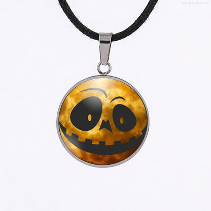 jack o lantern in the Halloween night necklace