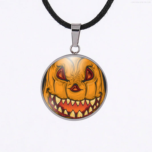 Halloween Jack o lantern necklace 2