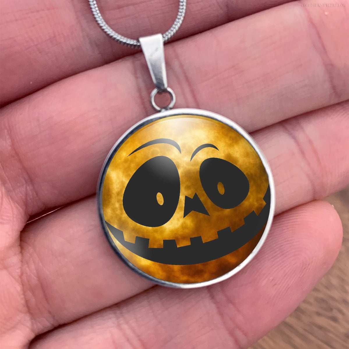 jack o lantern in the Halloween night necklace