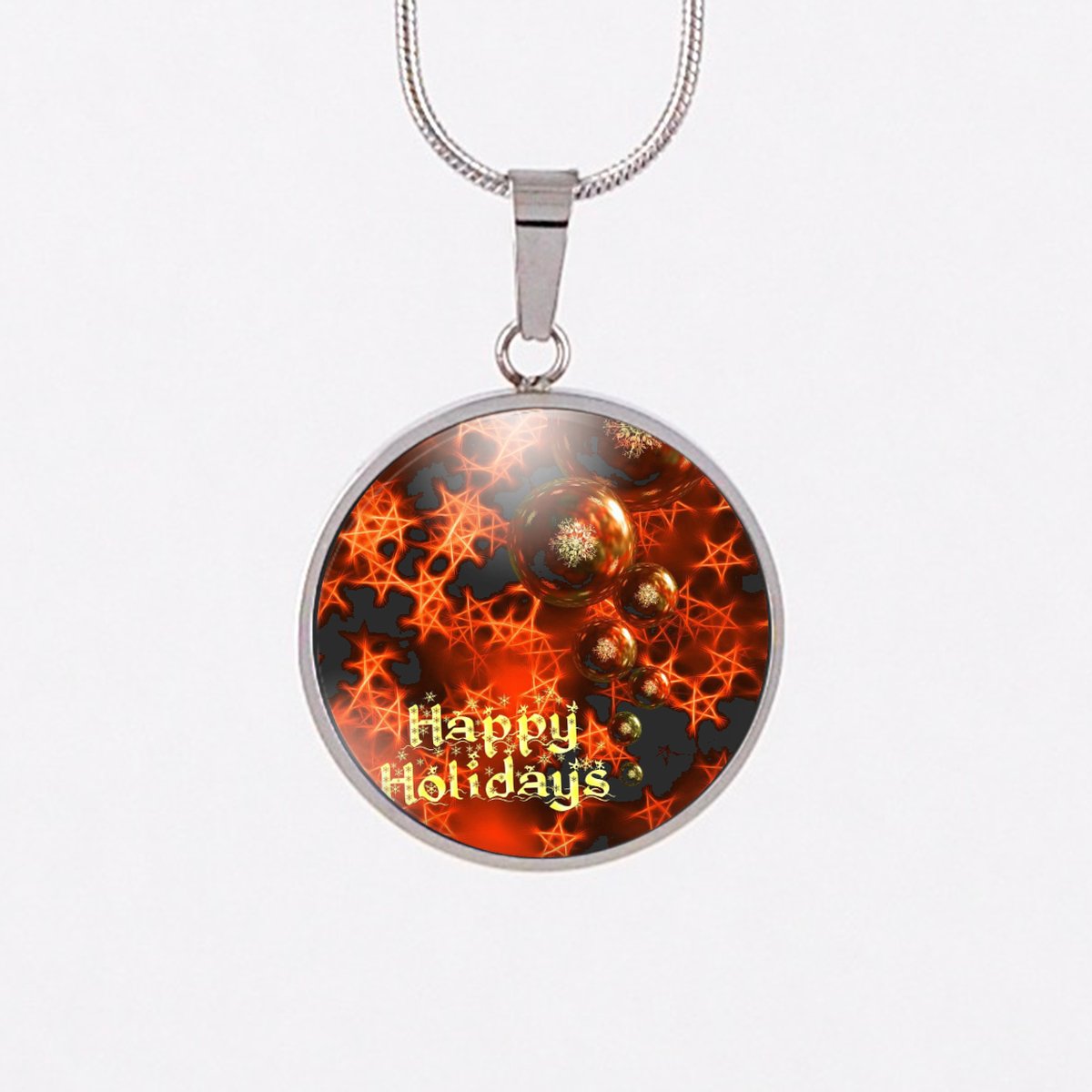 Christmas Balls Card Necklace Snake Chain / No Pendant