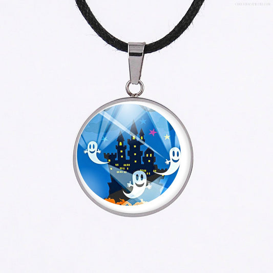 Happy ghosts Halloween necklace