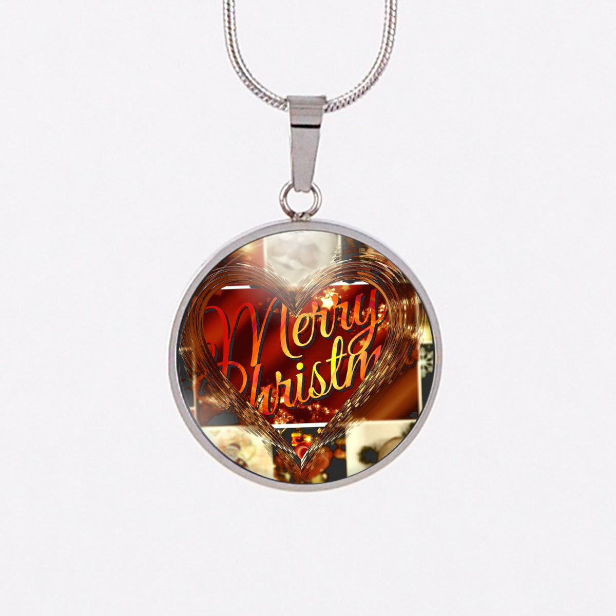 COLLAGE CHRISTMAS CANDLELIGHT CANDLE NECKLACE