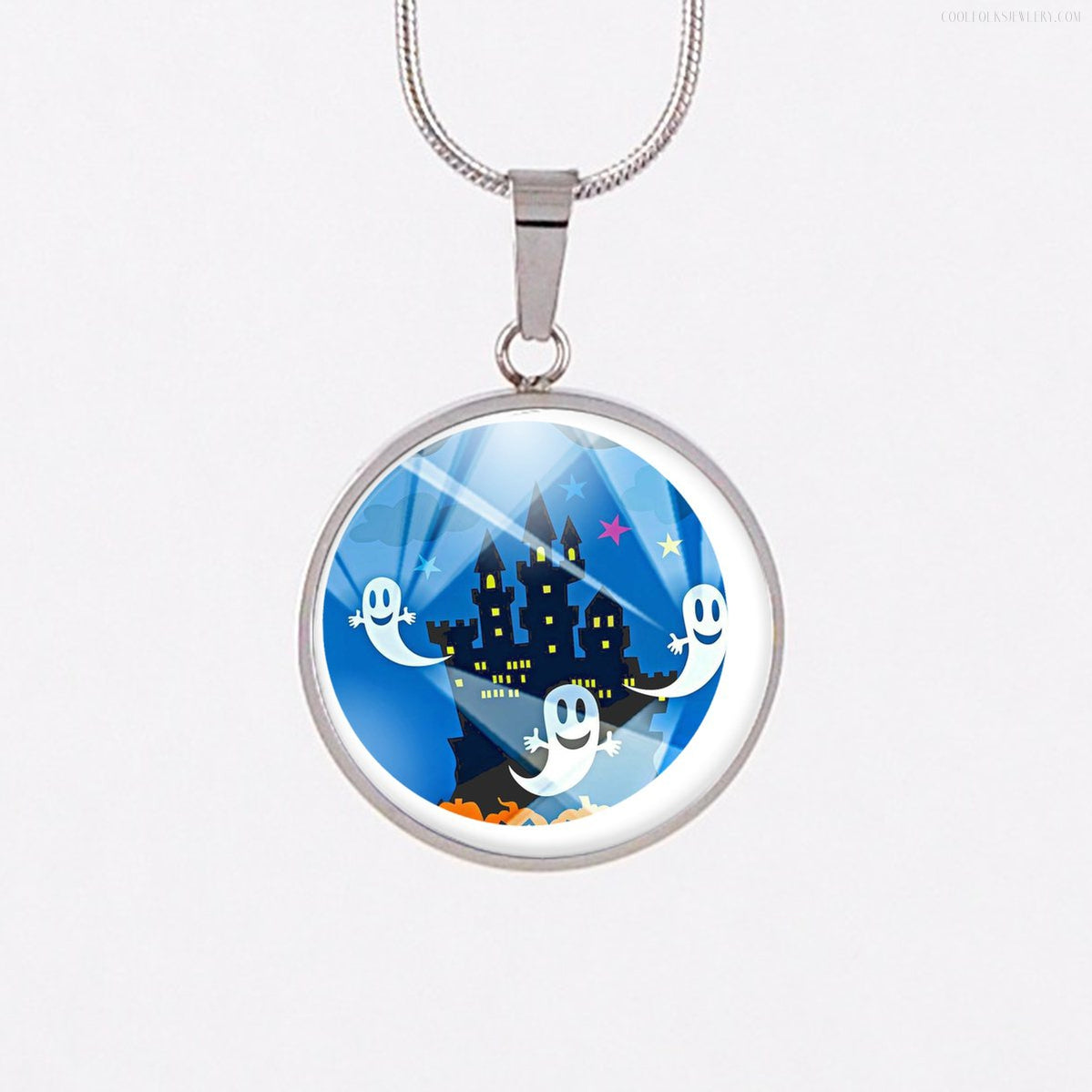 Happy ghosts Halloween necklace