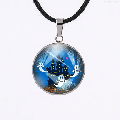 Happy ghosts halloween necklace