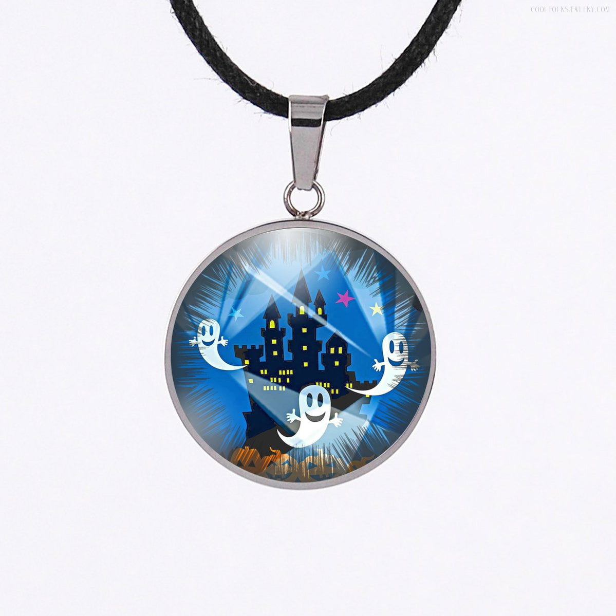 Happy ghosts halloween necklace